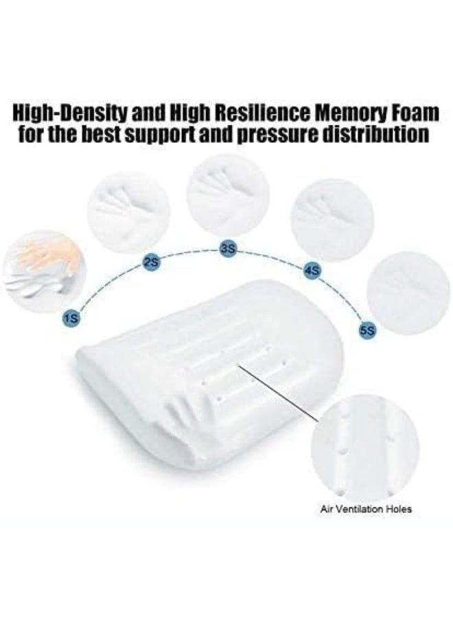 Orthopedic Memory Foam Lumbar Support Cushion - Balanced Firmness Back Pillow with 3D Mesh Breathable Cover - Ergonomic Relief for Office Chair, Car Seat & Recliner (Black) - Image 4